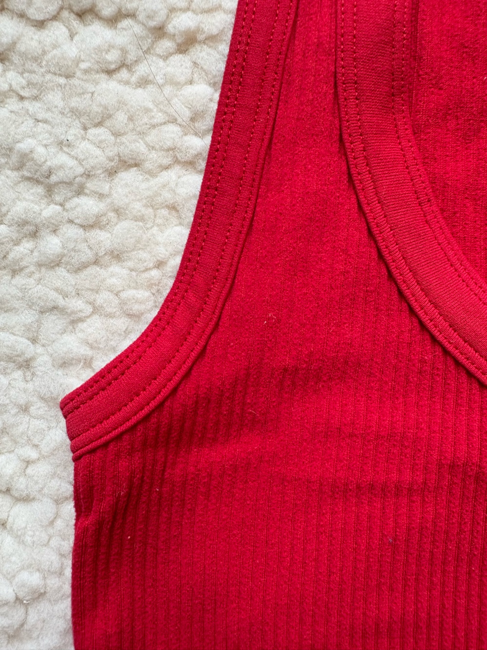 Garage Bright Red Ribbed Tank - Picture 2 of 3